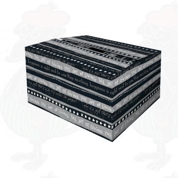 Verzenddoos / Geschenkverpakking Kerst zwart wensen