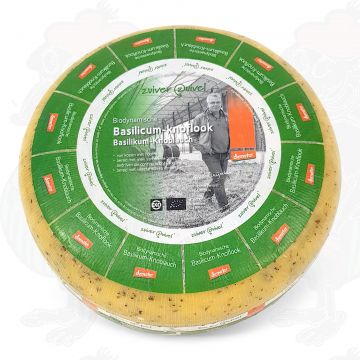 Kruidenkaas basilicum-knoflook Goudse Biologisch dynamische kaas - Demeter | Hele kaas 5 kilo