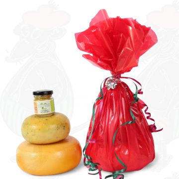 Boerenkaasjes en mosterd geschenk - rood