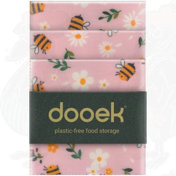 3-Pak | Kaasdoek Mix - Bumble Bee - Bijenwasdoek - Dooek | 20x20 * 25x25 * 30x30 cm