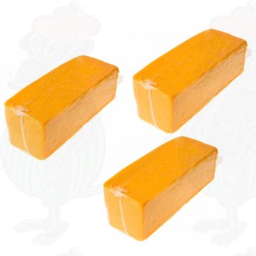 3 X Rode cheddar kaas - Mild - Block |  Samen 7,5 kilo