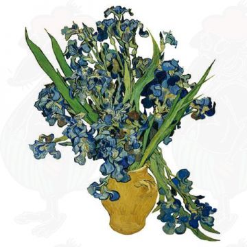 Van Gogh Irissen Raamsticker - Flat Flower - 30 x 37 cm