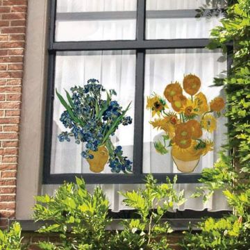 Van Gogh Zonnebloemen Raamsticker - Flat Flower - 30 x 37 cm