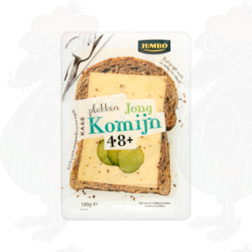 Gesneden kaas  Goudse Kaas 48+ Jong Komijn | 190 gram in plakken