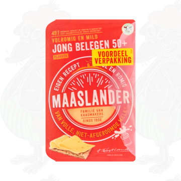 Gesneden kaas Maaslander kaas Jong Belegen 50+ | 350 gram in plakken