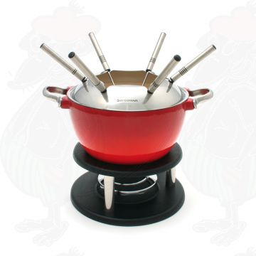 Swissmar Noirmont 10 PC Cast Iron Fondue Set Rood