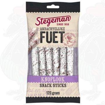 Stegeman Ambachtelijke Fuet Knoflook Snack Sticks 120 g
