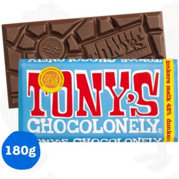 Tony's Chocolonely Donkere Melk Chocolade Reep 42% 180 g