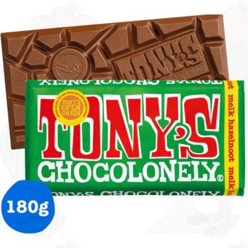 Tony's Chocolonely Melk Chocolade reep Hazelnoot 180 g