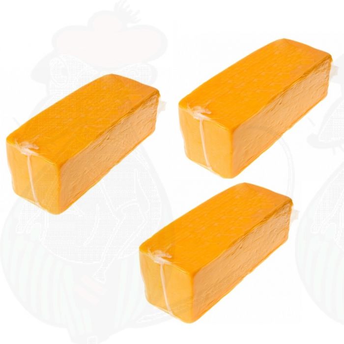 3 X Rode cheddar kaas - Mild - Block | Samen 7,5 kilo main product photo
